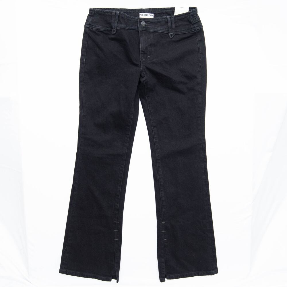 Free People We The Free Black Stillwater Low Rise Flare Jeans Size 28